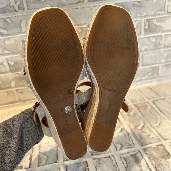 Lucky Brand Myghan Espadrille Linen Wedge Sandal Ankle strap Size 9.5 - Picture 6 of 11